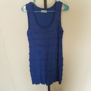 Calvin Klein Size 4 Blue Ruffle Dress
